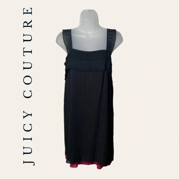 0485W. JUICY COUTURE MINI DRESS ACCORDION BLACK AND PINK IN COLOR‎ SIZE 0 - Picture 1 of 13